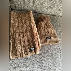 Ugg hat and infinity scarf set brown